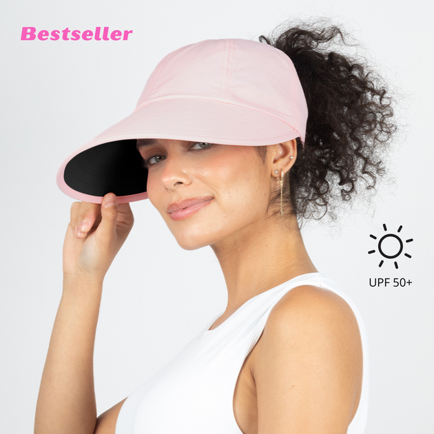  NPQQUAN Ponytail Sun Hat for Women 3” Wide Brim UPF 50