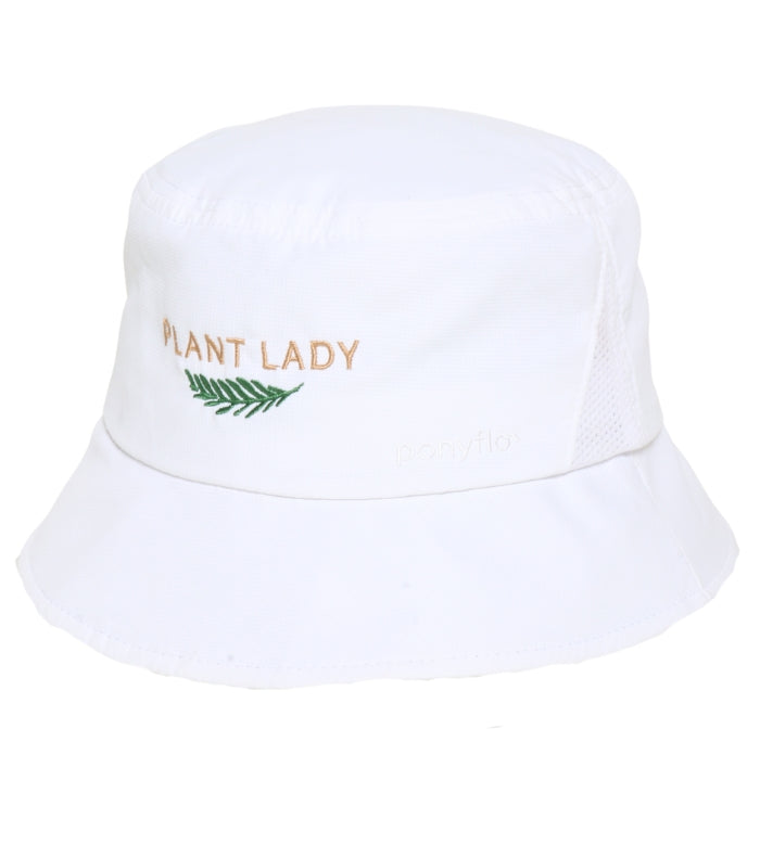 Plant Lady Embroidered Piper Ponytail Bucket Hat