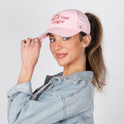 Sorry! Out of Your League Embroidery - MIA Reflective Sandwich Brim Ponytail Cap