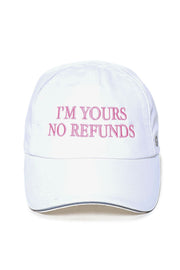 I'M YOURS NO REFUNDS Embroidery MIA Reflective Sandwich Ponytail Cap