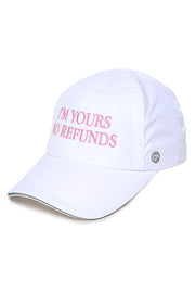 I'M YOURS NO REFUNDS Embroidery MIA Reflective Sandwich Ponytail Cap